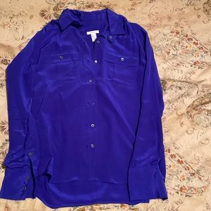 Deep purple Silk Jcrew button down size 0